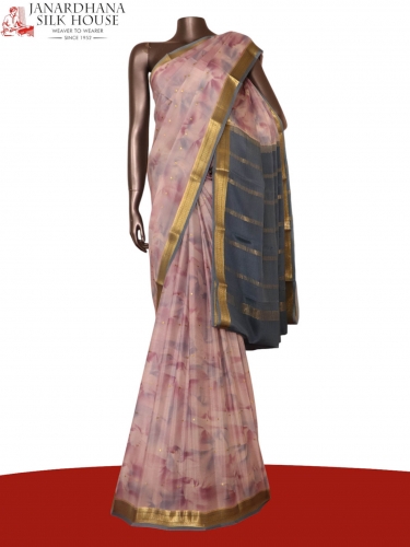 Pure Shaded Butta Mysore Crepe Silk Saree